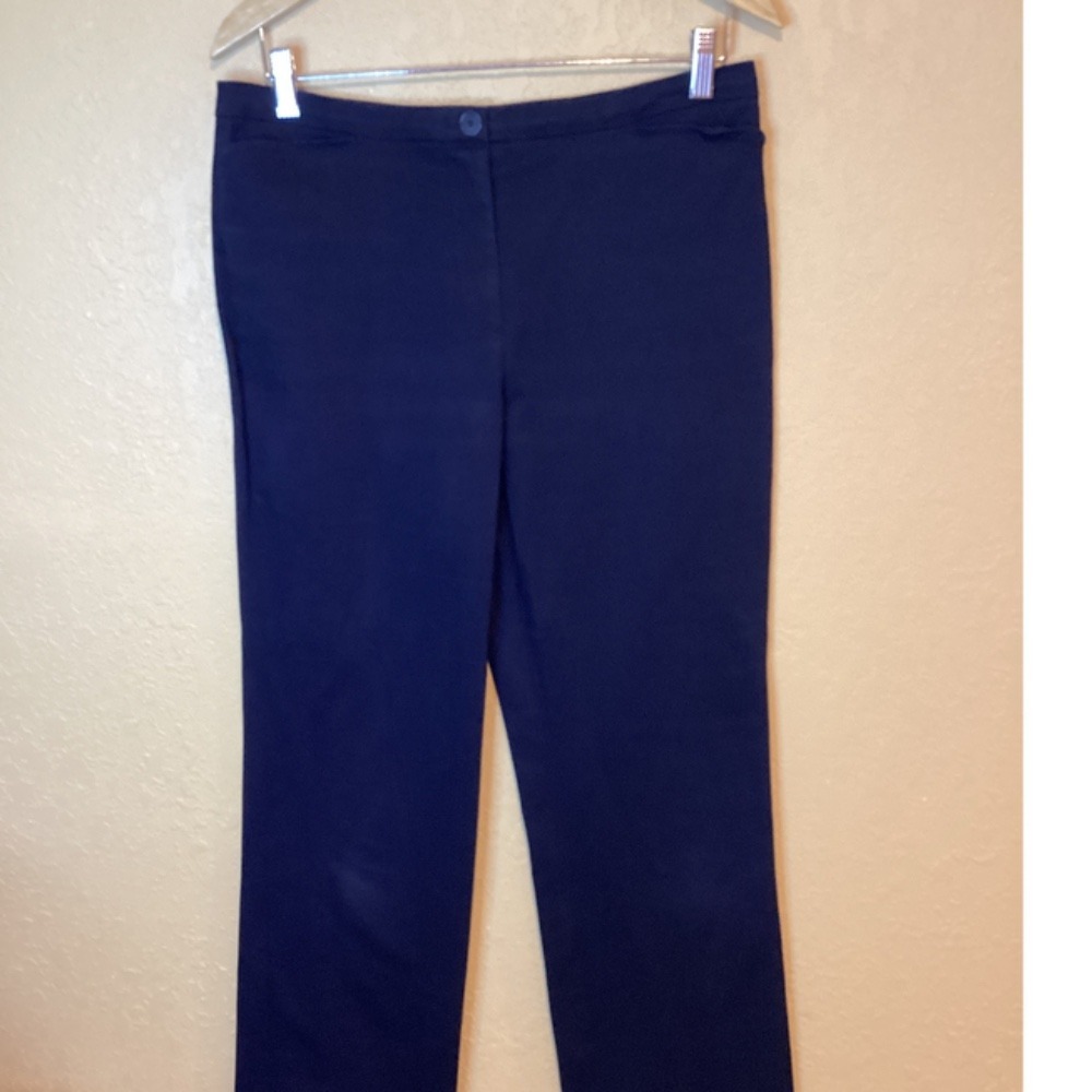 Faconnable Womens Chino Pants Black Cotton Stretch Trousers, Size 8